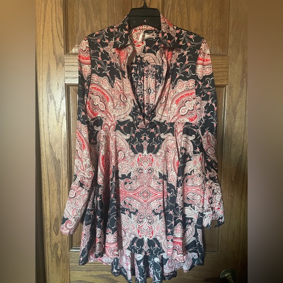 FREE PEOPLE oversized Paisley Tunic Size Small - Picture 1 of 8